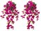 Artificial Hibiscus Fake Hanging Flowers Plants for Outdoors Spring Summer Decor, 2pcs Fuchsia Silk Hibiscus Long Trailing Vines